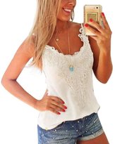 Thumbnail for your product : Pooqdo Women Vest Shirt Cotton+Lace Camisole Top Blouse (M, )