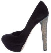 Thumbnail for your product : Sergio Rossi Suede Embellished Platforms