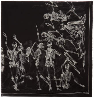 Alexander McQueen Black Dancing Skeleton Scarf
