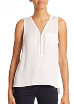 Thumbnail for your product : The Kooples Silk Zip Tank