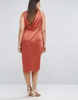 Thumbnail for your product : ASOS Curve Lace Insert Wrap Satin Dress