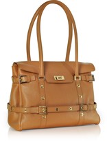 Thumbnail for your product : Fontanelli Camel Buckled Calf Leather Satchel Bag