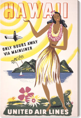 Oliver Gal Prints Hawaii United Airlines by Oliver Gal - Picture Frame Advertisement on Canvas