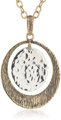 Barse Bronze and Sterling Silver Pendant Necklace
