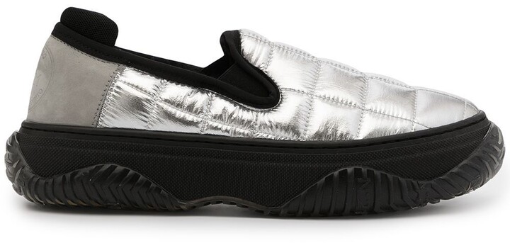 black quilted sneakers