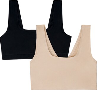New DKNY Ladies' 2 Pack Seamless Bralette Wire Free Bra Soft Stretch Fabric