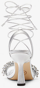 Michael Kors Lucia Embellished Metallic Leather Sandal