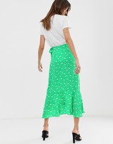 Thumbnail for your product : 2nd Day Limelight Anemone floral print ruffle wrap midi skirt