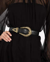 Thumbnail for your product : Alberta Ferretti Croc-Embossed Western Waist Belt