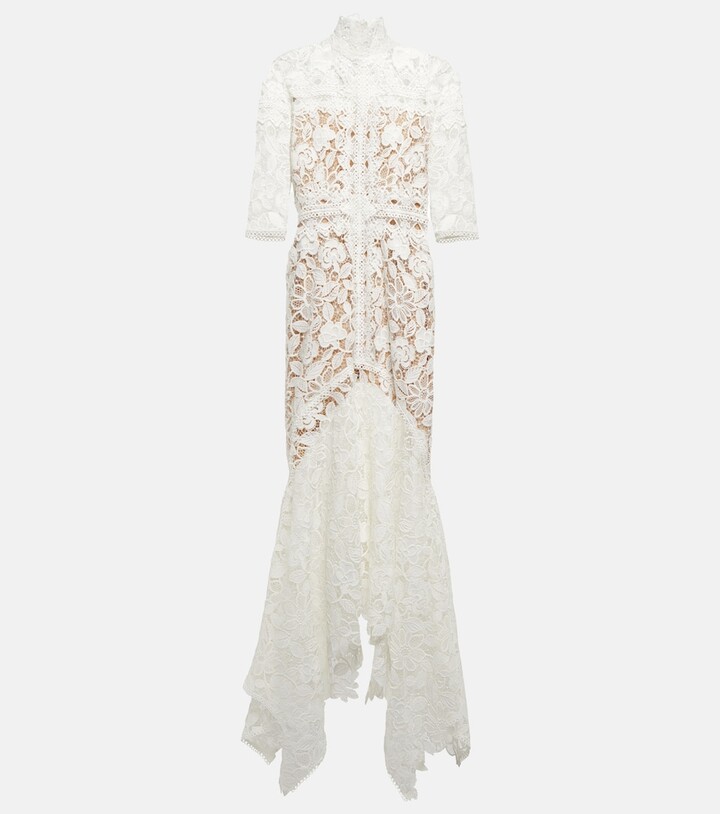 Costarellos Kalissa floral lace gown - ShopStyle Midi Dresses