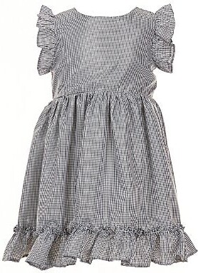 Popatu Little Girls Flutter-Sleeve Shimmer Fit-And-Flare Dress