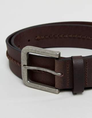 New Look Leather Belt With Weave Detail In Brown