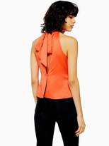 Thumbnail for your product : Topshop Satin Bow Back Halter Top - Orange