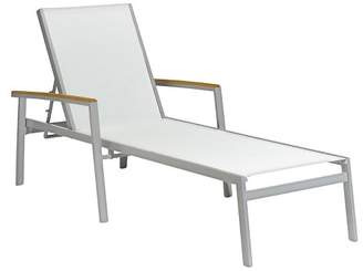 Oxford Garden Travira Chaise Lounge with Teak Armcaps - Set of 2