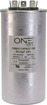 ProMounts ONE Power 50/5-MFD, 370V or 440V Dual Run A/C Capacitor 50+5 uF CBB65B Air Conditioner Capacitors for AC Unit Fan Motor Start or Heat Pump or Condense