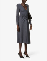 Thumbnail for your product : Rotate by Birger Christensen Lili V-neck stretch-woven midi dress