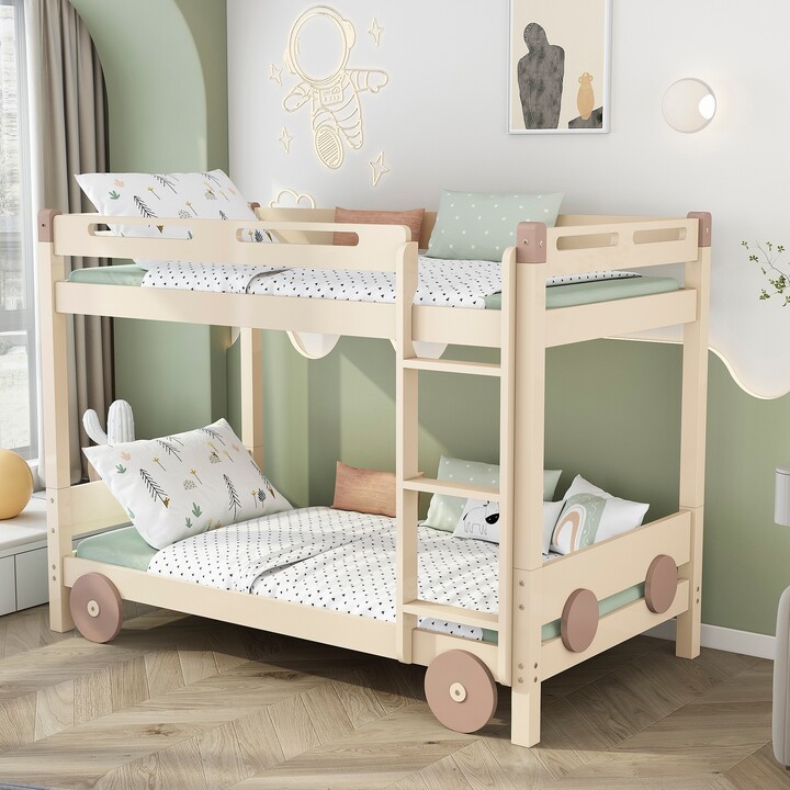 Twin Size CarShaped Convertible Bunk Bed ShopStyle
