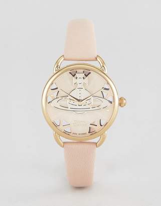 Vivienne Westwood Vv163bgpk Leather Watch In Pink