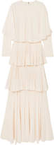 Thumbnail for your product : Antonio Berardi Tiered Plisse-crepe De Chine Gown