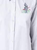 Thumbnail for your product : Equipment striped embroidered pocket shirt