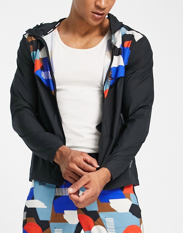 Nike Running Artist in Residence Windrunner Repel printed jacket in black -  ShopStyle