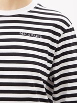 Thumbnail for your product : Bella Freud Logo-embroidered Striped Cotton-jersey T-shirt - Black