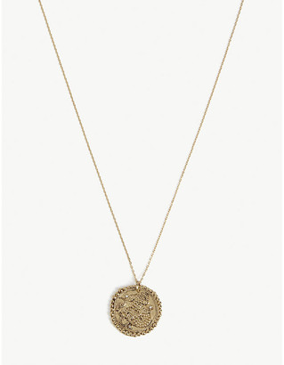Maje Capricorn zodiac brass coin necklace