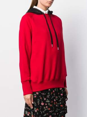 RED Valentino lace contrast hoodie