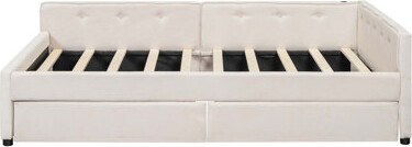 House of Hampton Upholstered Platform Bed With USB And 2 Drawers