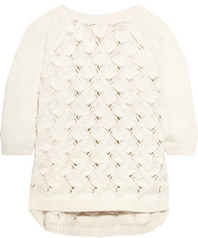 Raoul Paneled Open-Knit Cotton-Blend Sweater