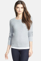 Thumbnail for your product : Caslon Tuck Stitch Crewneck Sweater (Petite)