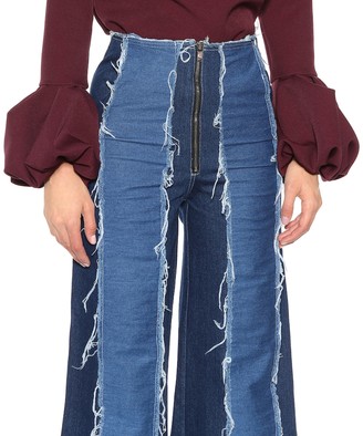 REJINA PYO Bella panelled wide-leg jeans