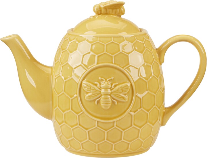 Certified International French Bees Embossed Honeycomb Teapot
