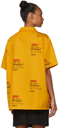Off-White Yellow Industrial Holiday Short Sleeve Shirt