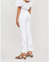 Thumbnail for your product : Paige Colette high-rise floral-cutout flared jeans