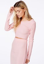 Thumbnail for your product : Missguided Miliana Baby Pink Knit Crop Top
