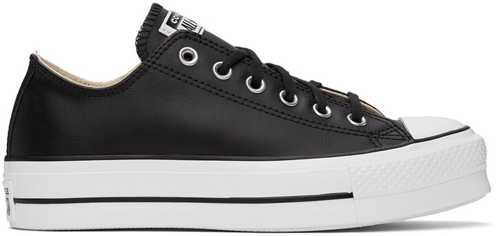 converse low top leather black