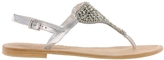 Thumbnail for your product : London Rebel Silver Bead Detail Leather Flat Sandal