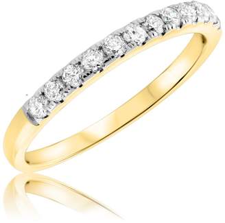 My Trio Rings 3/8 Carat T.W. Diamond Ladies Wedding Band 10K Yellow Gold- Size 10