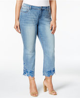 Thumbnail for your product : INC International Concepts Plus Size Embroidered Skinny Jeans, Created for Macy's