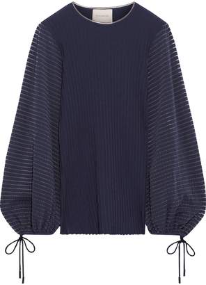 Roksanda Saida Stretch-jersey And Ribbed-knit Sweater