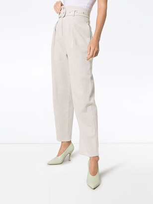 Low Classic Belted High-Rise Trousers