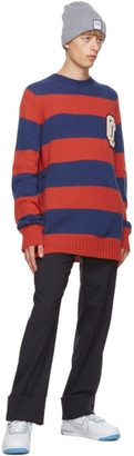 Opening Ceremony Red and Blue Alpaca Striped OC Sweater