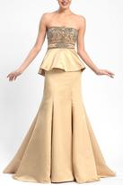Thumbnail for your product : Sue Wong Ornate Peplum Satin Gown W5206