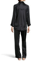 Thumbnail for your product : Donna Karan Glamour Silk Long Pajama Set, Black