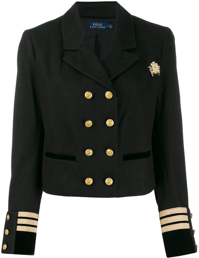 Polo Ralph Lauren officer style cropped blazer - ShopStyle Tops