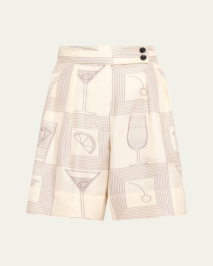Dorin Aperitivo Twill Pleated Bermuda Shorts