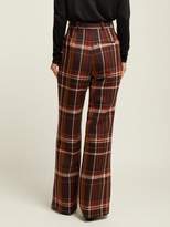 Thumbnail for your product : Acne Studios High Rise Checked Wool Blend Trousers - Womens - Brown Multi