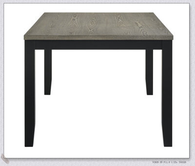 Think Urban Contemporary 5pc Dining Set with Rectangular Table, Two-Tone Finish, Wood Base, and Ladder Back Chairs in Black and Gray