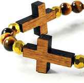 Thumbnail for your product : Domo Beads Triple Cross Bracelet | Tiger Eye / Cherry